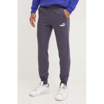 Puma pantaloni de trening culoarea gri, cu imprimeu, 586715