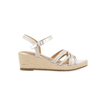 Sandale wedge de piele cu design impletit Lelant