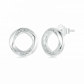 Cercei din argint Elegant Silver Circle