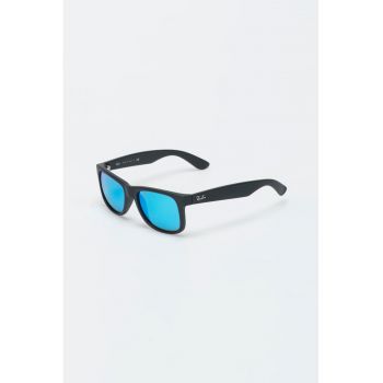 Ochelari de soare justin wayfarer negri cu lentile oglinda - Unisex