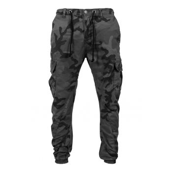 Pantaloni cargo cu imprimeu camuflaj