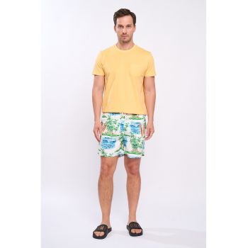 Pantaloni scurti de baie cu model tropical