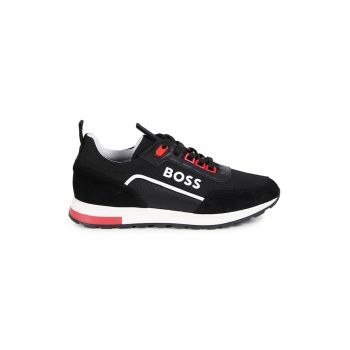 Pantofi sport low-cut cu insertii din piele intoarsa