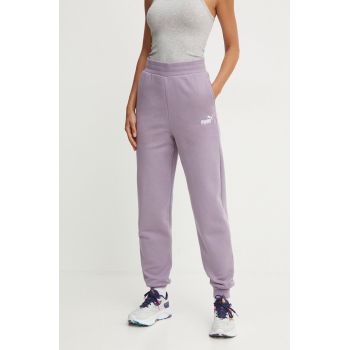 Puma pantaloni femei, culoarea violet, neted