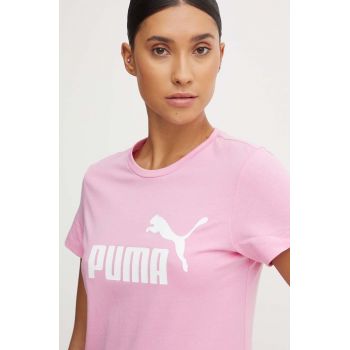 Puma tricou de bumbac pentru copii culoarea roz