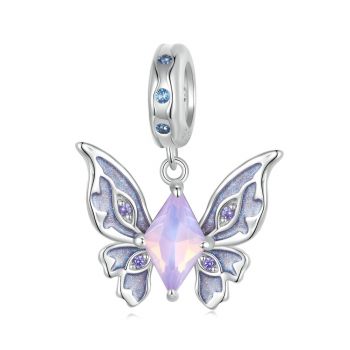 Talisman din argint Big Purple Butterfly