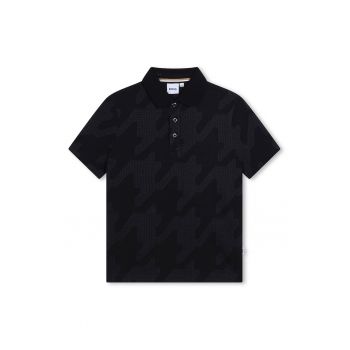 Tricou polo cu imprimeu houndstooth