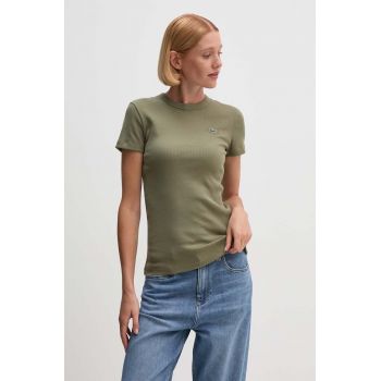 Lacoste tricou din bumbac culoarea verde