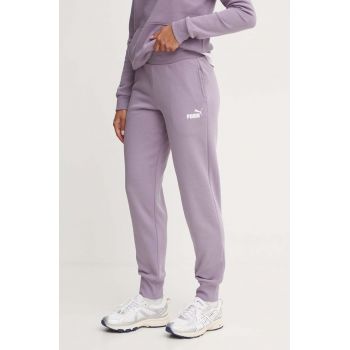 Puma pantaloni de trening culoarea violet, neted