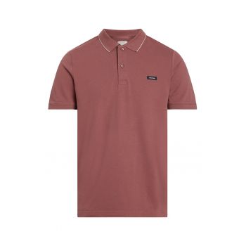 Tricou polo slim fit din material pique