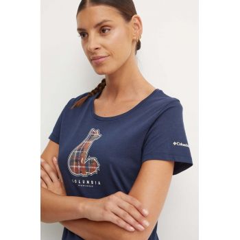 Columbia tricou femei, culoarea albastru marin