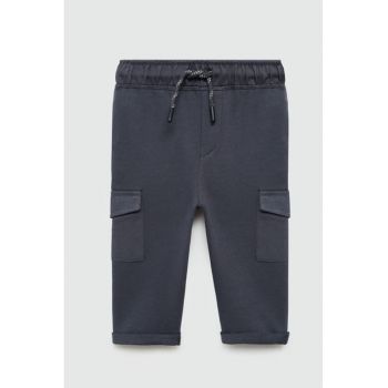 Pantaloni cargo de trening cu snururi - de bumbac