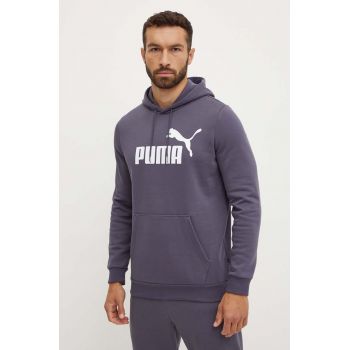 Puma bluza barbati, culoarea gri, cu glugă, cu imprimeu