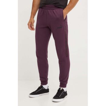 Puma pantaloni de trening barbati, culoarea violet, cu imprimeu