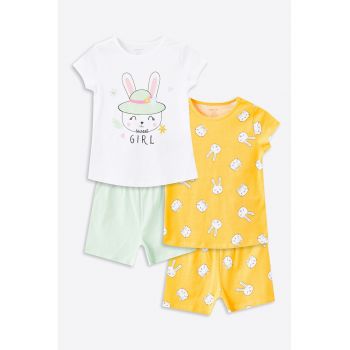 Set de pijama de bumbac cu imprimeu - 2 perechi