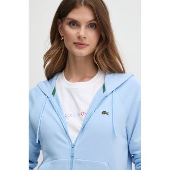 Lacoste bluza femei, cu glugă, neted