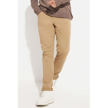 Pantaloni slim fit din amestec de bumbac