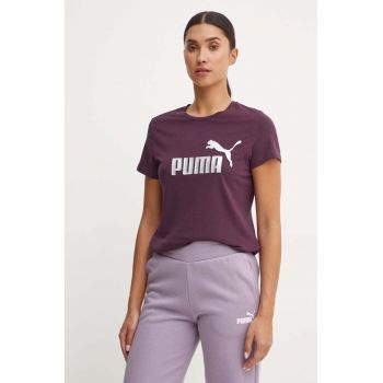 Puma tricou din bumbac culoarea violet ieftin