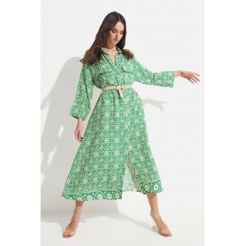 Rochie-camasa lejera cu buzunare aplicate