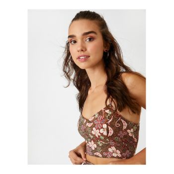 Top crop cu model floral