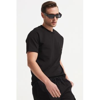 Tricou din amestec de bumbac cu model uni