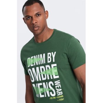 Tricou din bumbac cu imprimeu text