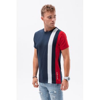 Tricou din bumbac cu model colorblock