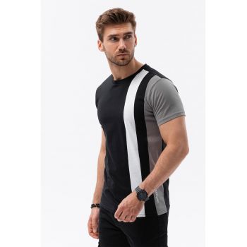 Tricou din bumbac cu model colorblock