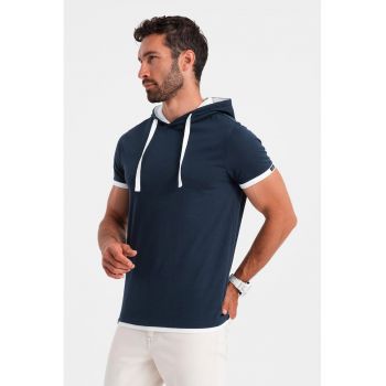 Tricou regular fit din bumbac cu gluga