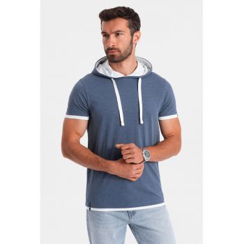 Tricou regular fit din bumbac cu gluga