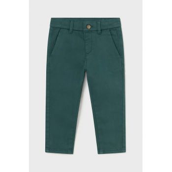 Mayoral pantaloni bebe culoarea verde, neted, 521