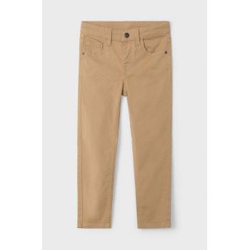 Mayoral pantaloni copii slim fit basic culoarea bej, neted, 517