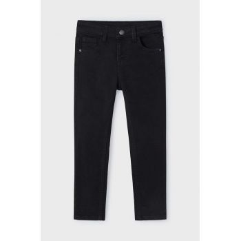 Mayoral pantaloni copii slim fit basic culoarea negru, neted, 517