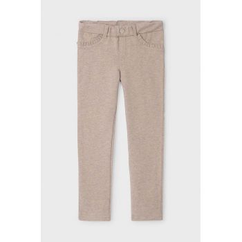 Mayoral pantaloni de bumbac pentru copii culoarea bej, neted, 511