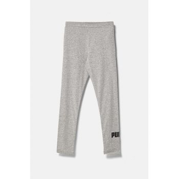 Puma leggins copii ESS Logo Leggings G culoarea gri, cu imprimeu