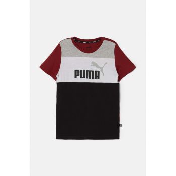 Puma tricou de bumbac pentru copii ESS BLOCK B culoarea negru, modelator