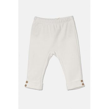 United Colors of Benetton leggins din bumbac pentru bebeluși culoarea alb, neted, 3CDIAF00U