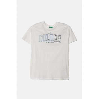 United Colors of Benetton tricou de bumbac pentru copii culoarea alb, cu imprimeu, 3I1XC10JL