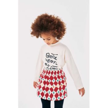 Bobo Choses fusta din bumbac pentru copii Harlequin culoarea rosu, mini, evazati, 224AC069