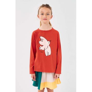 Bobo Choses longsleeve din bumbac pentru copii Freedom Bird culoarea rosu, cu imprimeu, 224AC013