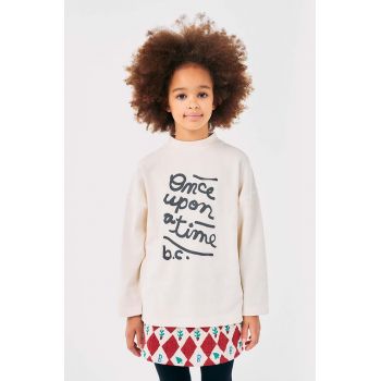 Bobo Choses longsleeve din bumbac pentru copii Once Upon A Time culoarea bej, cu imprimeu, 224AC025