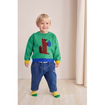 Bobo Choses pulover bebe Hungry Squirrel culoarea verde, 224AB090