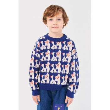 Bobo Choses pulover de bumbac pentru copii Fairy Dog culoarea albastru marin, 224AC114