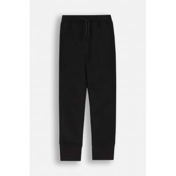 Coccodrillo pantaloni de trening din bumbac pentru copii culoarea negru, neted, EVERYDAY GIRL