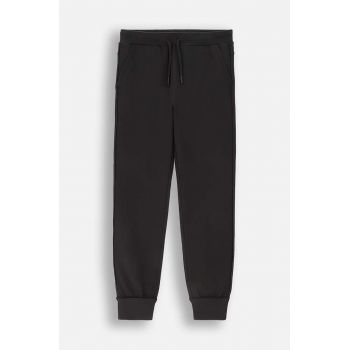 Coccodrillo pantaloni de trening pentru copii culoarea negru, neted, EVERYDAY GIRL