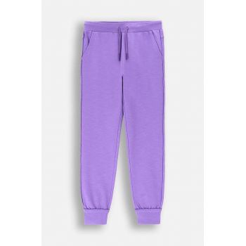 Coccodrillo pantaloni de trening pentru copii culoarea violet, neted, EVERYDAY GIRL