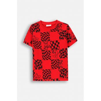 Coccodrillo tricou de bumbac pentru copii culoarea rosu, cu imprimeu, ACADEMY BOY KIDS