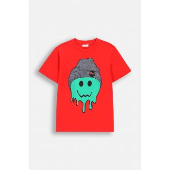 Coccodrillo tricou de bumbac pentru copii culoarea rosu, cu imprimeu, EVERYDAY BOY