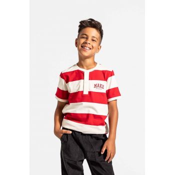 Coccodrillo tricou de bumbac pentru copii culoarea rosu, modelator, ACADEMY BOY JUNIOR