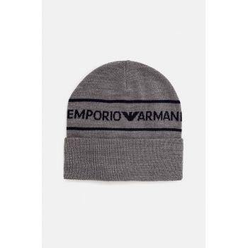 Emporio Armani șapcă de lână pentru copii culoarea gri, 404707 4F490